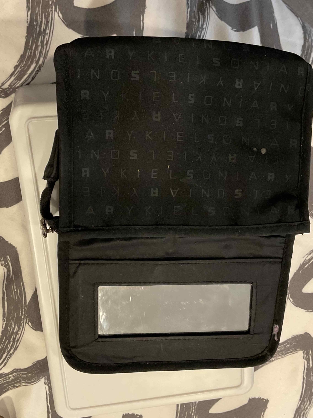 Sonia Rykiel Black Toiletry Bag with Logo Jacquard